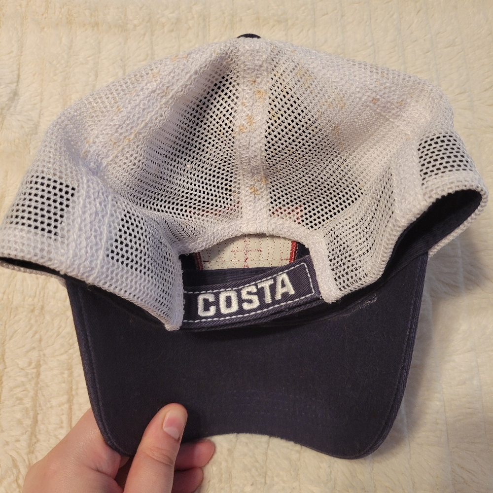 Costa Mud Splattered Blue and White Mesh Hat - Picture 3 of 9